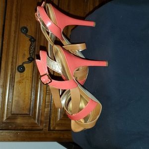 Sexy guess heel,7.5,brown and coral pink